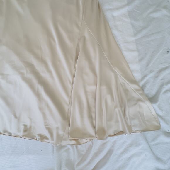 NWT Express High Rise Waisted Satin Maxi Slip Skirt Women Size XL Elastic Waist - Picture 3 of 12